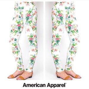 American Apparel High Waist Flamingo & Palm Pant